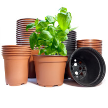 (12cm Terracotta, 20) Plastic Thermoformed Seed Starting/Seedling & Cutting Nursery Plant Pots