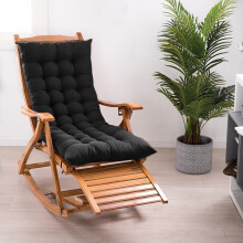 (Black - 48*125*8cm) Garden Patio Swing Bench Cushion Furniture Thick Pad