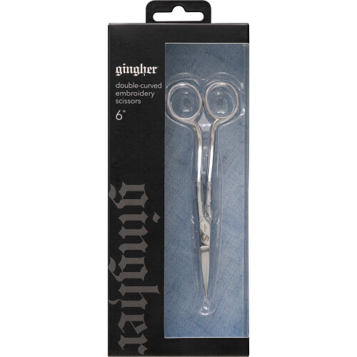 Fiskars Gingher Double-Curved Machine Embroidery Scissors 6"-01005866