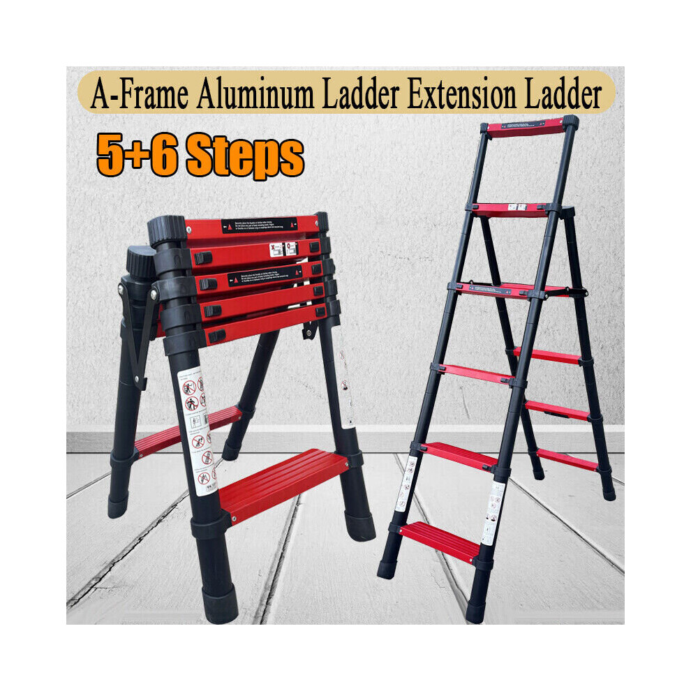 A Frame Telescopic Extension Aluminum Ladder Folding Multi Purpose UK