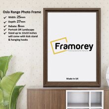 (6x4 Inch) Walnut Picture Frames / Oslo Style Poster Frame / Wall Art Frame / Photo Print Frame / Best Photo Frame For Birthday Gift