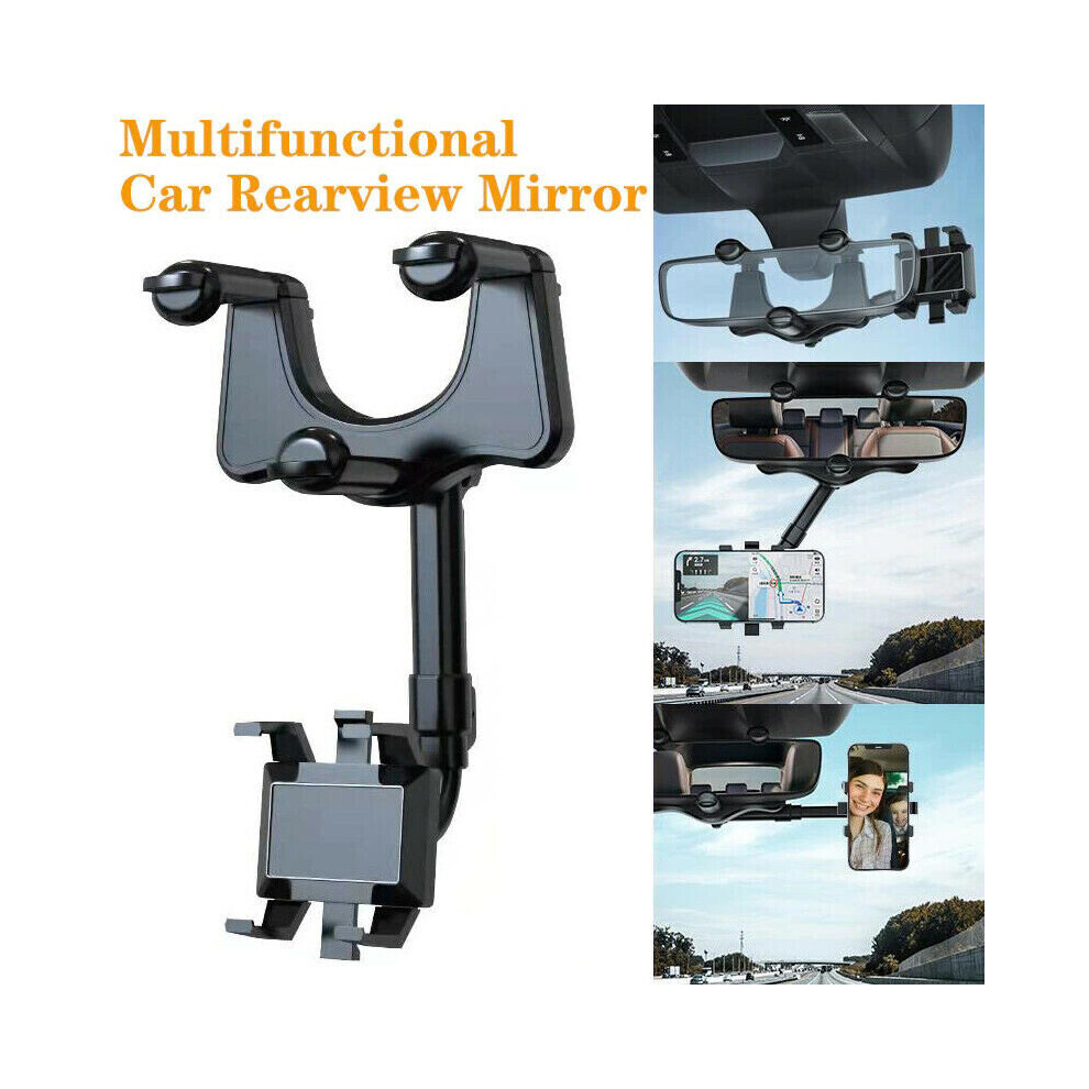 360° Rotatable And Retractable Car Phone Holder Rearview Mirror