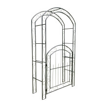 Metal Windsor Garden Arch with Gate and Fixing Pegs