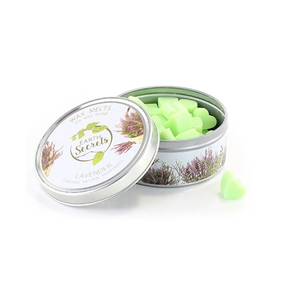 Ashleigh & Burwood Earth Secrets Lavender Scented 50 x Heart Wax Melts in Tin