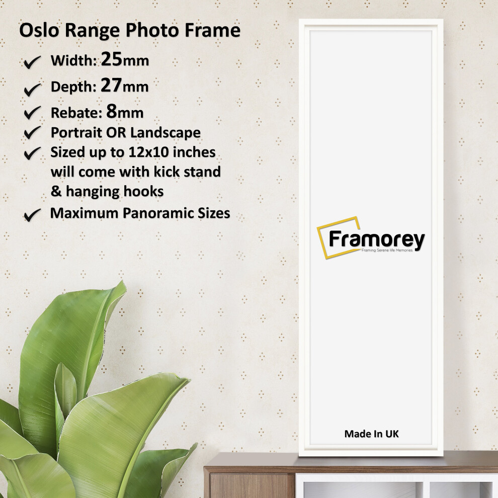 (15x9 Inch) Panoramic Size White Picture Frame / Wall Art Photo Frame / Home Décor Frame / Photo Print Frame