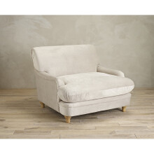 Plumpton Beige Velvet Chair - Luxurious Comfort with Timeless Elegance