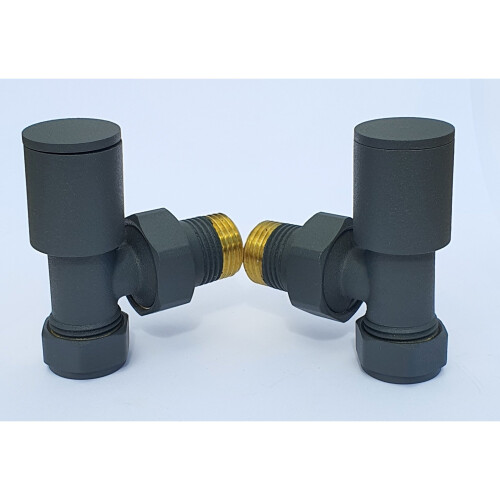 Anthracite Angled Towel Rail/Radiator valves Valves 1/2" /15mm