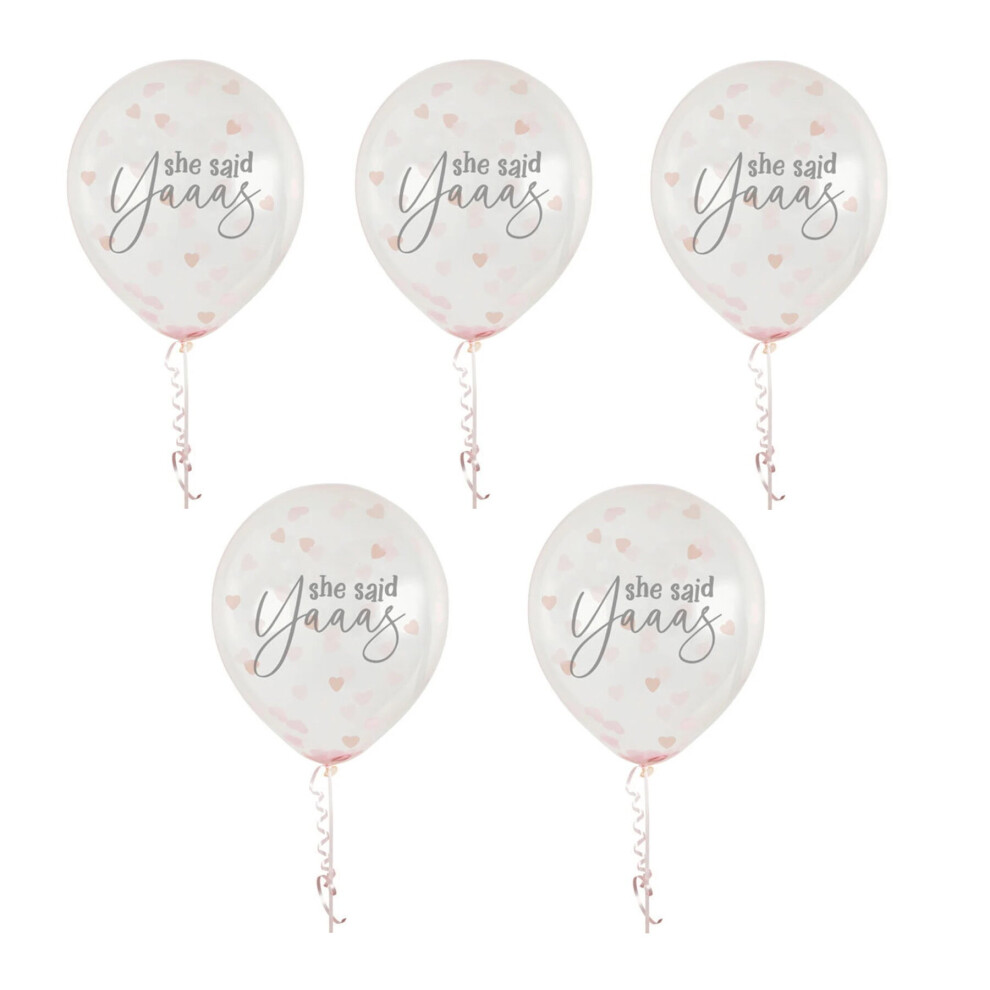 Hootyballoo Rose Gold Hen Party Decoration She Said Yaaas Confetti Balloons x 5