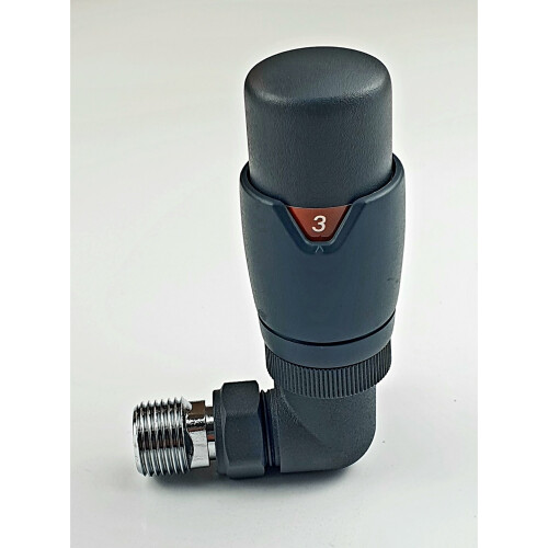 Greened House Kiev Anthracite Thermostatic Corner Valve 15mm Pipework 1