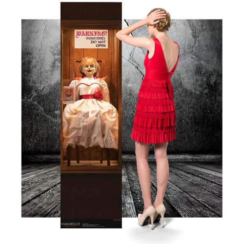Warner Bros Annabelle Possessed Doll Glass Case Lifesize Cardboard Cutout 1