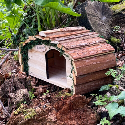 Selections Wooden Hedgehog House Hogitat With Bark Roof 2