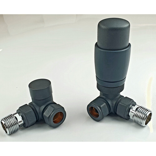 Greened House Kiev Anthracite Thermostatic Corner Valve 15mm Pipework 2