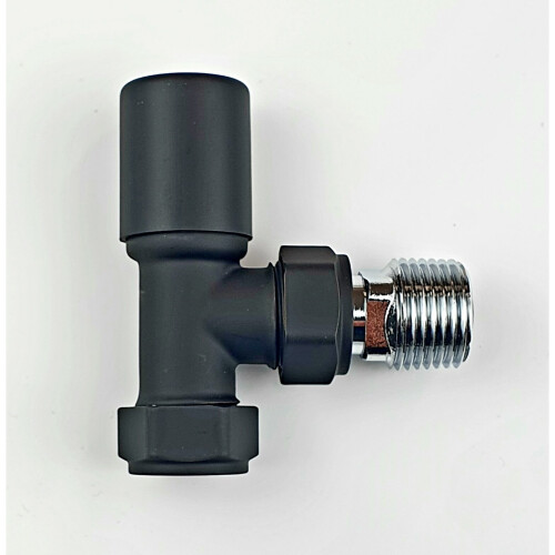 Oslo Black TRV Angled Thermostatic Radiator & Towel Rail Valve 2