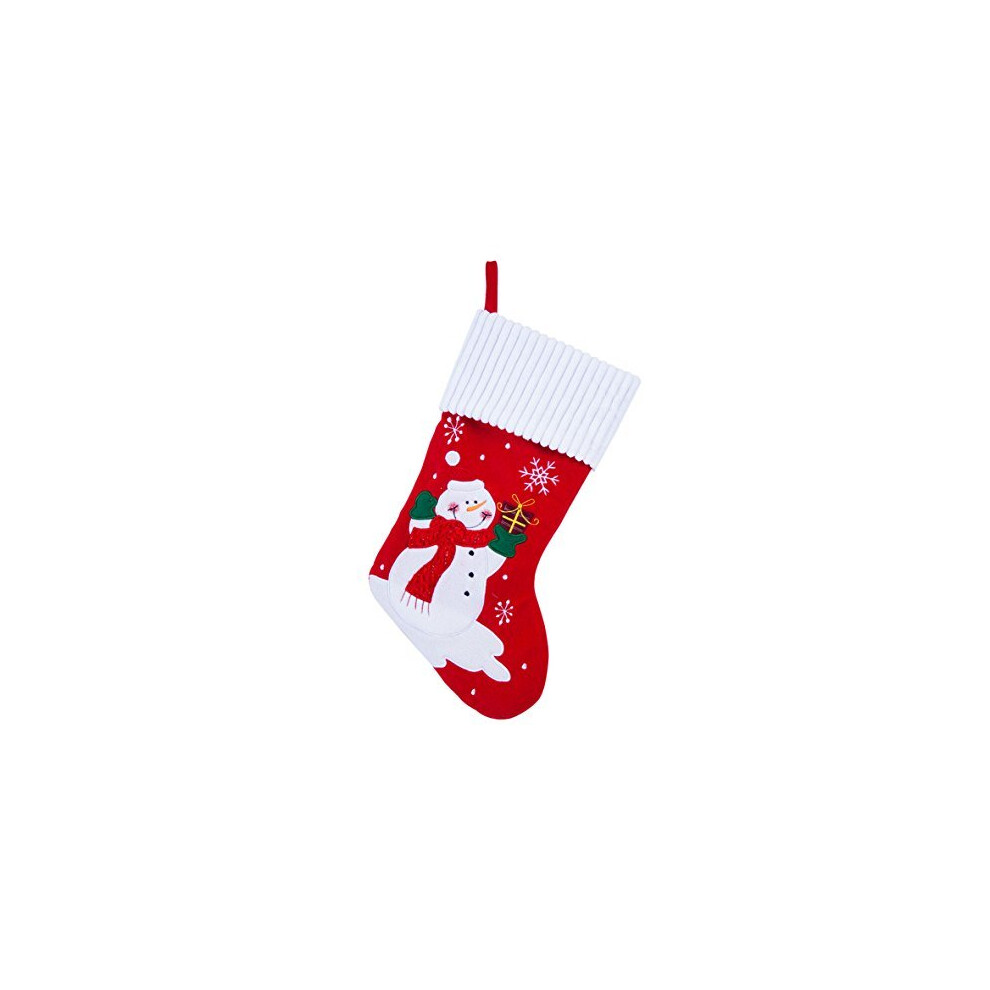 Large Luxury Plush Christmas Xmas Stocking Sack - SNOWMAN