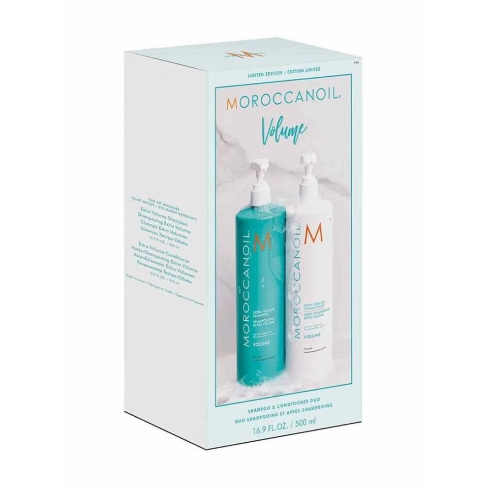 Moroccanoil Limited Edition Volume Shampoo & Conditioner Duo – 500Ml Each, Sulfate-Free, Paraben-Free, Phosphate-Free, Argan Oil Shine