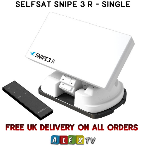 Selfsat Snipe 3 R Single LNB Remote Control Motorhome Caravan Satellite Dish