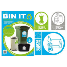 Mixed Paper Self AdhesiveWheelie Bin Stickers