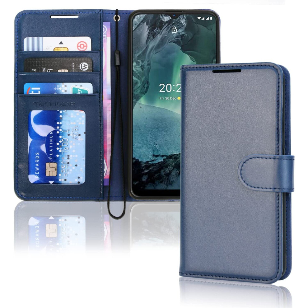 TECHGEAR Case Fits Nokia G21 / G11 Leather Wallet Case, Flip Protective Case Cover Wallet Card Holder, Stand and Wrist Strap -...