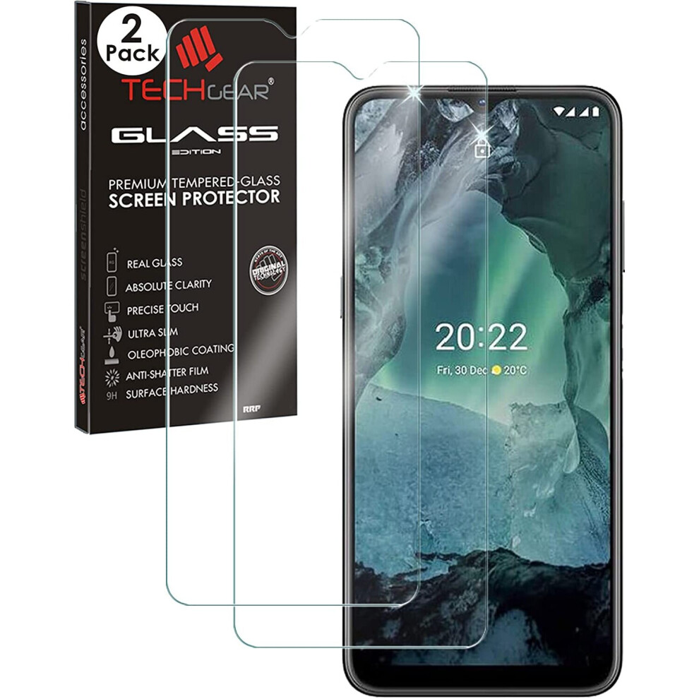 TECHGEAR 2 Pack GLASS Edition Compatible with Nokia G21 / Nokia G11, Tempered Glass Screen Protector Covers [2.5D Round Edge]...