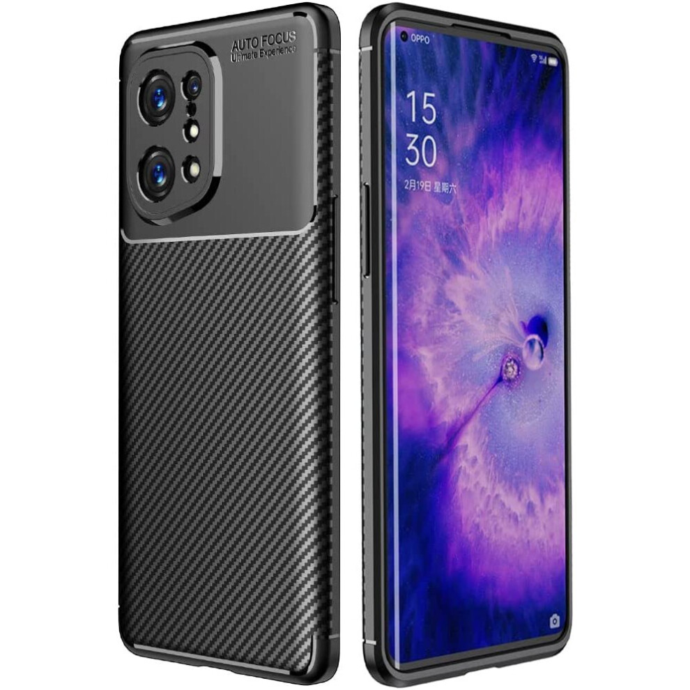Techgear Carbon Fibre Case For Oppo Find X5 5G [Carbonflex Case] Flexible, Shockproof, Ultra Slim, Soft Tpu Protective Shell... 5056284455345