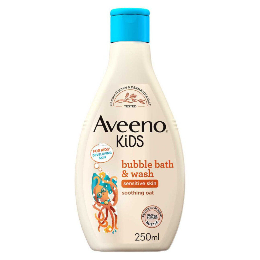 Aveeno Kids Bubble Bath and Wash with Soothing Oat Extract 250ml - Image 3