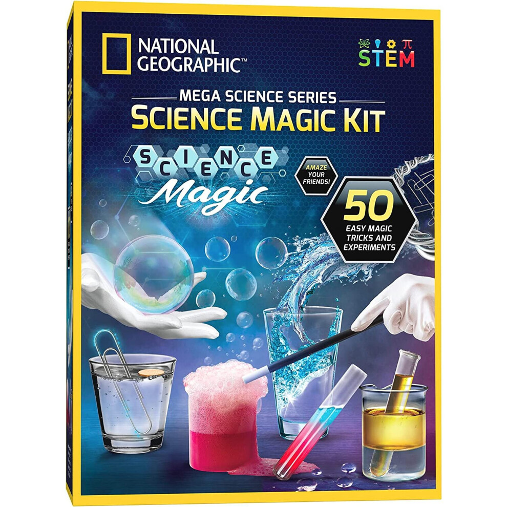 NATIONAL GEOGRAPHIC Science Magic Kit - Perform 20 Unique Science Experiments as Magic Tricks, Includes Magic Wand and Over 50...