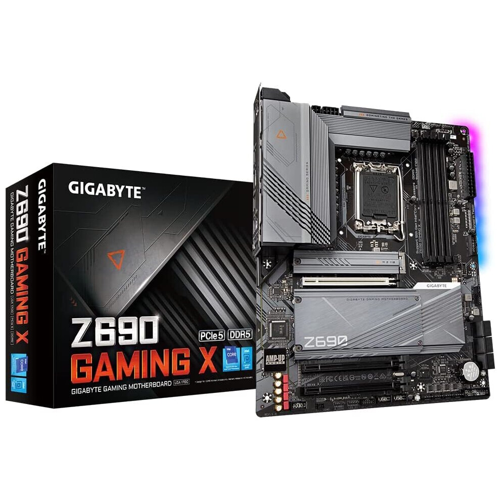 Gigabyte Z690 GAMING X ATX Motherboard - Supports 12th Gen Intel Core Processors (LGA 1700), DDR5-6000MHz(OC) Memory, Fully...