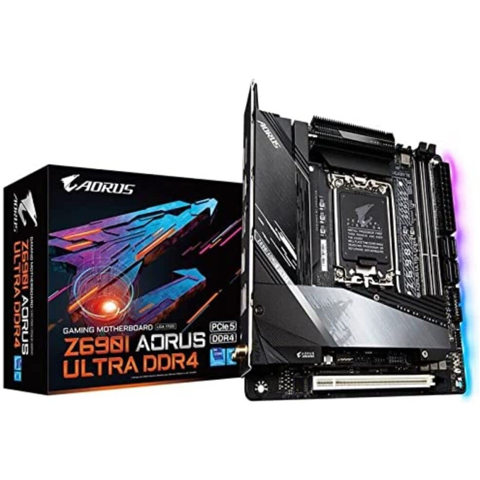 Gigabyte Z690I AORUS ULTRA DDR4 Mini ITX Motherboard - Supports 12th Gen Intel Core Processors (LGA 1700), 10+2+1 VRM Design,...