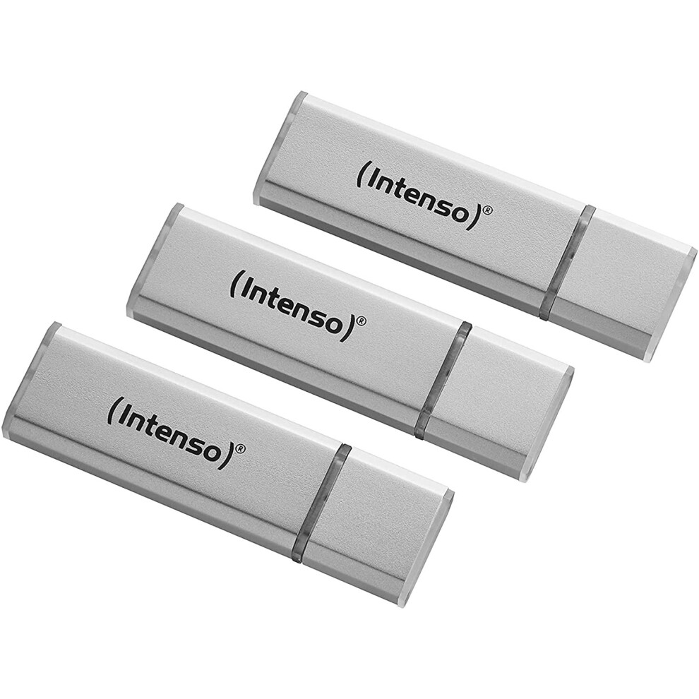 Intenso Alu Line 3X 16Gb Usb 2.0 Flash Drive (Pack Of 3) Silver 4034303028597