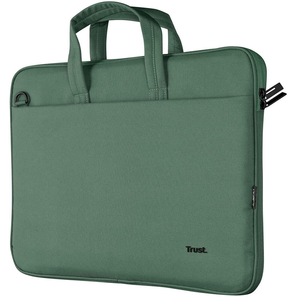 Trust Bologna Sustainable Slim Laptop Bag 16 Inch With Shoulder Strap, Eco Bag, Recycled Plastic Laptop Case, Rpet Work Bag,... 8713439244502