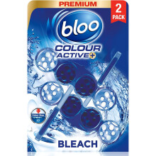Bloo Colour Active Toilet Rim Block, Bleach, Twin Pack, 2 x 50g