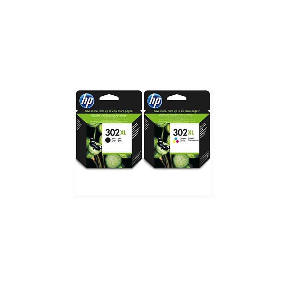 HP 302XL High Capacity Black (F6U68A) & 302XL High Capacity Colour (F6U67A) Ink Cartridge Multipack