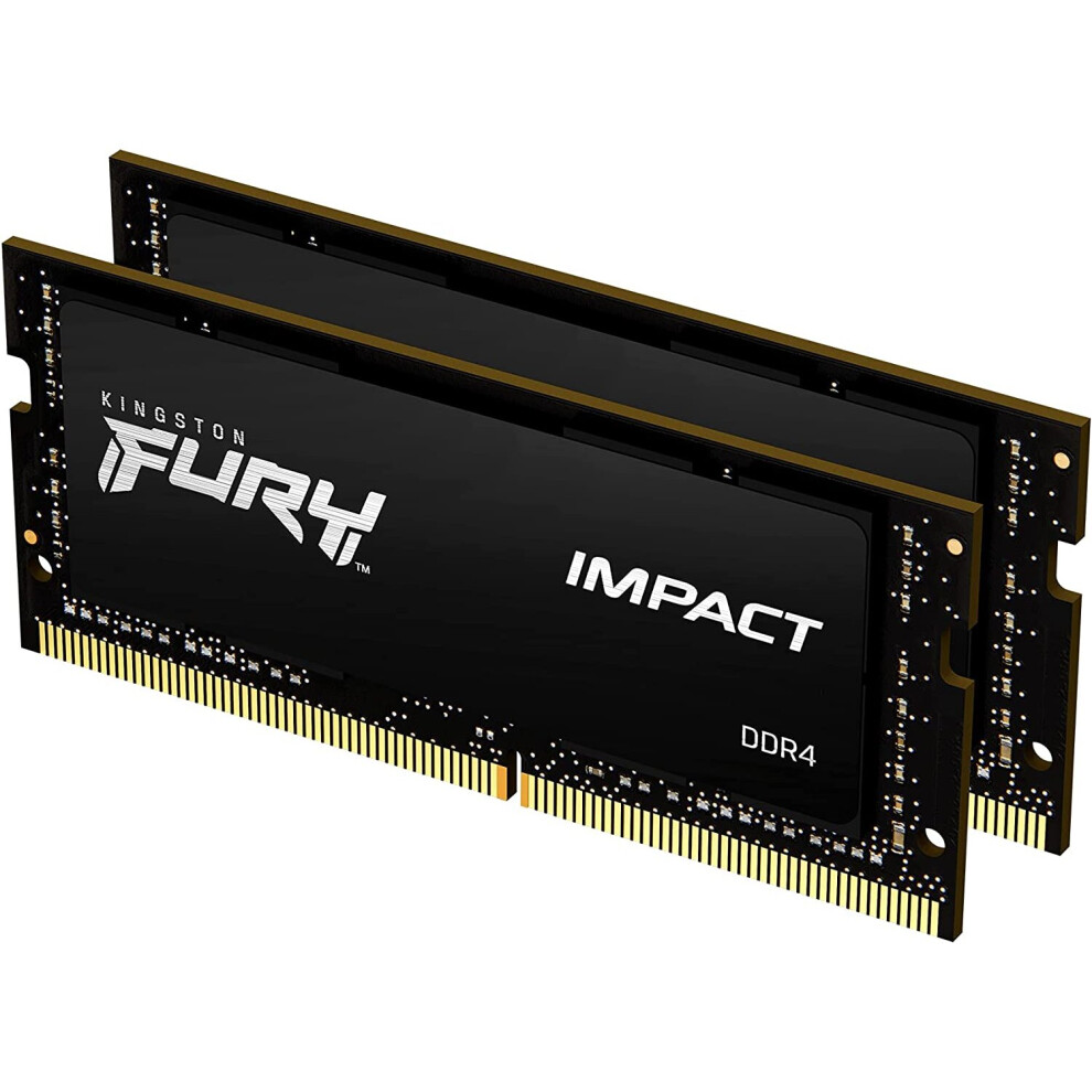 Kingston Fury Impact 64 Gb (2 X 32 Gb) 3200Mhz Ddr4 Cl20 Laptop Memory Kit Of 2 Kf432s20ibk2/64 740617318364
