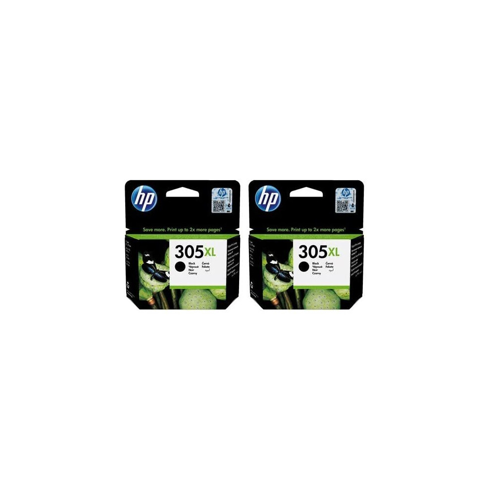 HP 3YM62AE 305XL High Yield Original Ink Cartridges, Black, Twin Pack