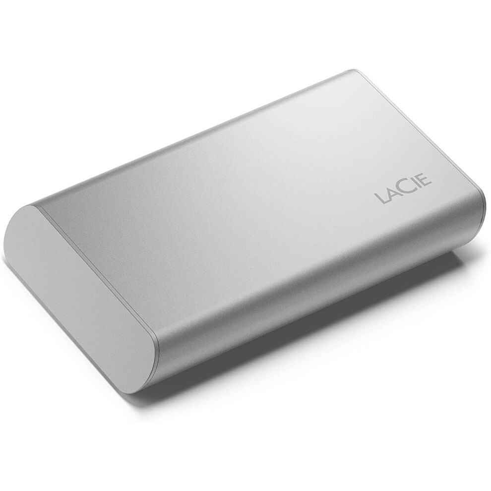 LaCie Portable SSD, 1 TB, External Solid State Drive - USB-C, USB 3.2 Gen 2, speeds up to 1,050 MB/s, Moon Silver, for Mac PC...