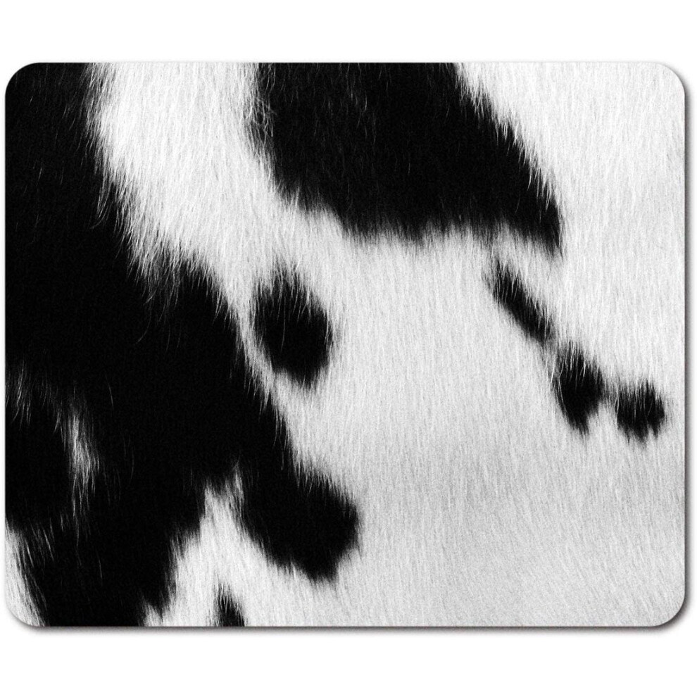 Rectangle Mouse Mat - & Cow Print Pattern Animal Farm 23.5 X 19.6 Cm (9.3 X 7.7 Inches) For Computer & Laptop,... Black/White 7626027712998