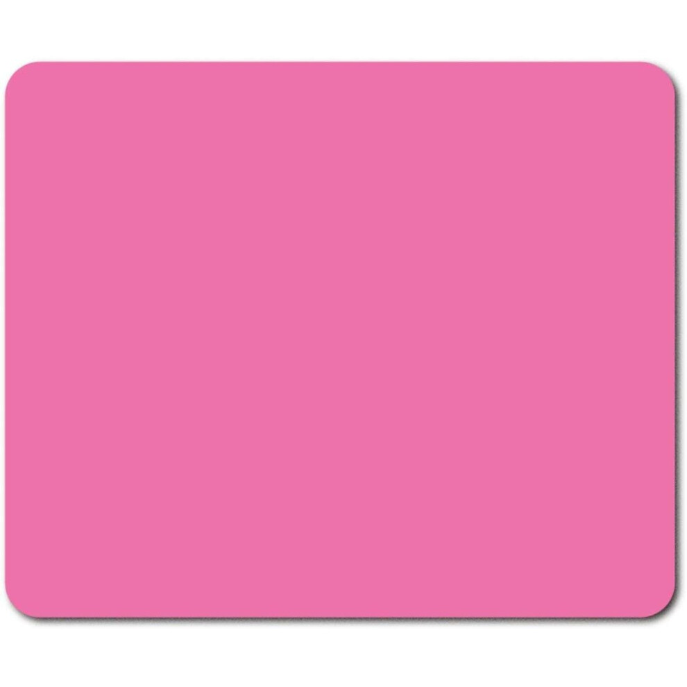 Rectangle Mouse Mat - Bright Colour Block 23.5 X 19.6 Cm (9.3 X 7.7 Inches) For Computer & Laptop, Office, Non-Slip Base... Pink 7626027718037