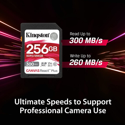 Kingston 32GB SDHC REACT PLUS UHS-II 300R/260W U3 V90 FULL HD/4K/8K 2