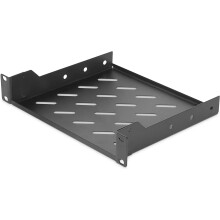 DIGITUS Shelf - 1U - 10" (254 mm) - For network cabinet - 200 mm deep - Perforated sheet steel - Black