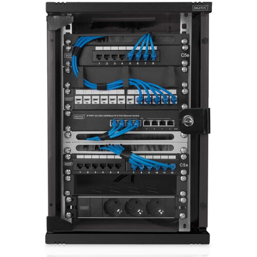 Digitus Cable entry panel - 10" (254 mm) - Cable entry - With brush strip - 0.5U - Black 2