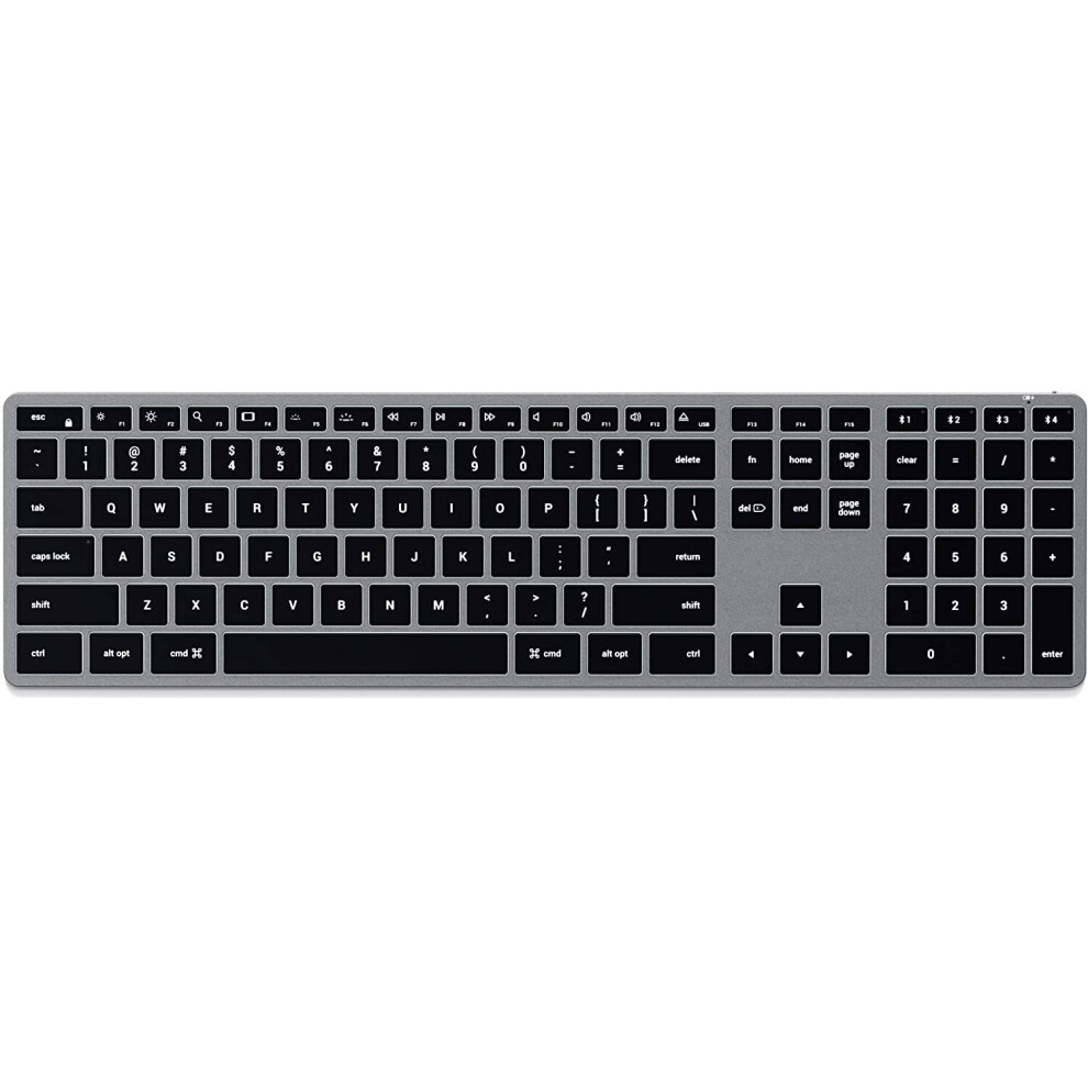 Satechi Slim X3 Bluetooth Backlit Keyboard With Numeric Keypad Â Illuminated Keys & Multi-Device Sync Â Compatible With 2020... 879961009052