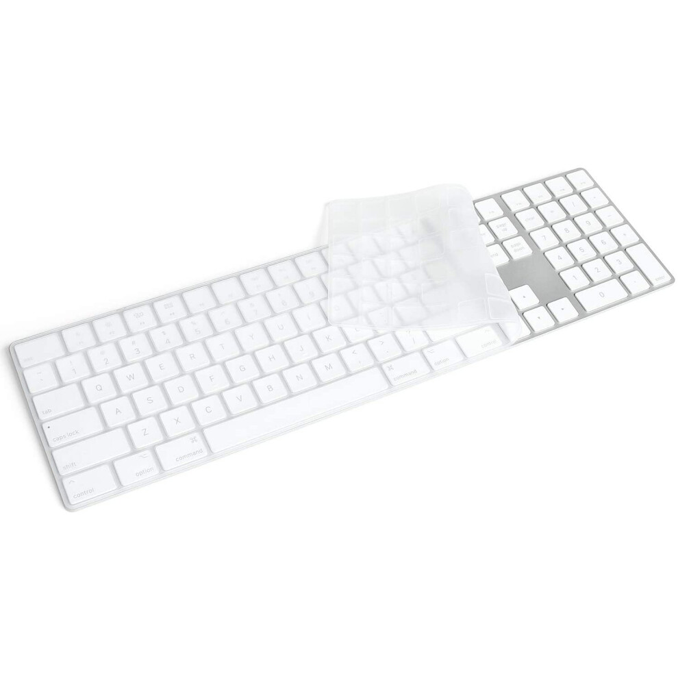 Masibloom Transparent Silicone Keyboard Cover Skin For Apple Imac Magic Keyboard With Numeric Keypad Mq052ll/A (A1843) Us/Eu... 4659752232915