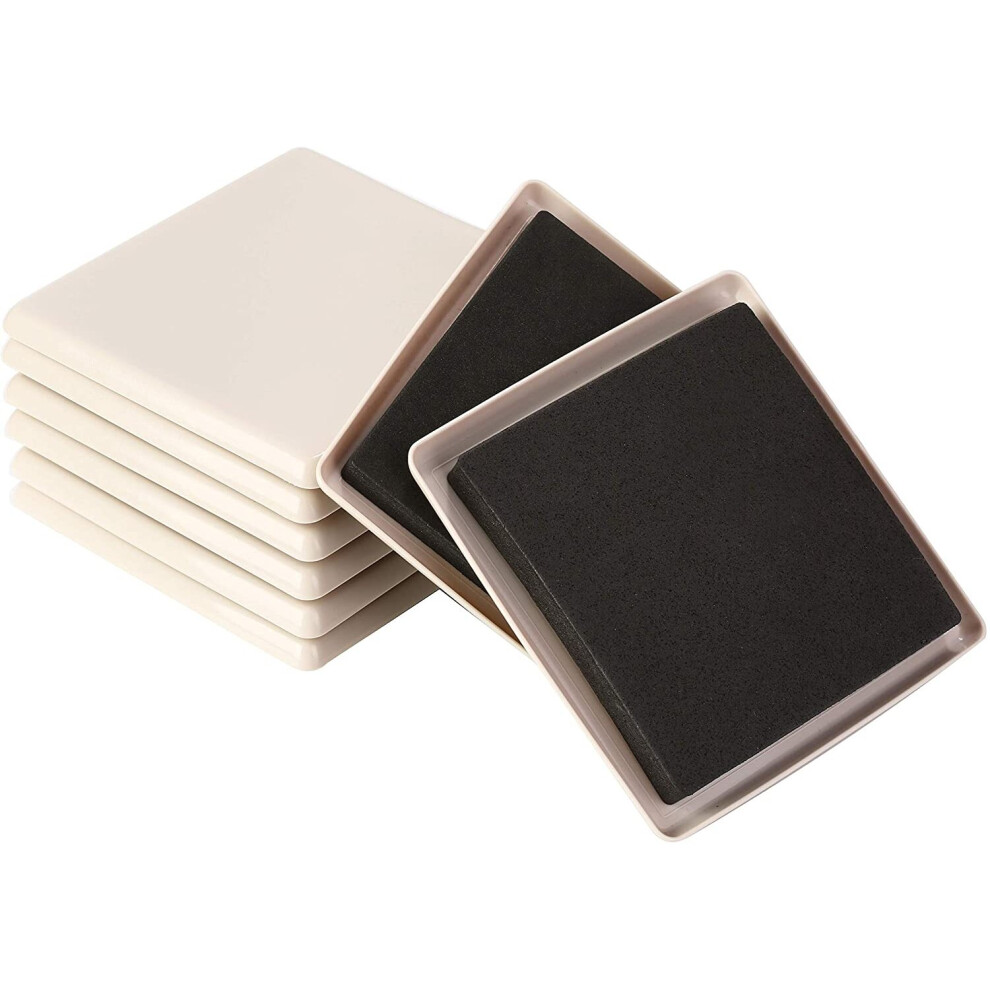 Liyic 8 Pack 5 Inch Reusable Furniture Slider For Carpet,Square Furniture Mover,Furniture Sliders Carpet Sliders Furniture Moving...