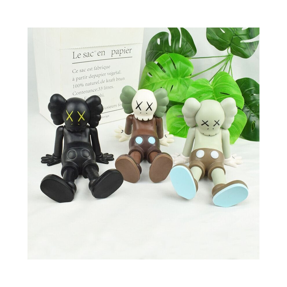Black White Gray Sitting KAWS Companion Action Figures Pen Holder Toy Ornaments