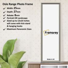 (16x8 Inch) Panoramic Size Grey Picture Frame / Wall Art Photo Frame / Home Décor Frame / Photo Print Frame