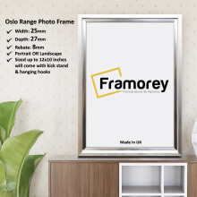 (6x4 Inch) Silver Picture Frames / Oslo Style Poster Frame / Wall Art Frame / Photo Print Frame / Best Photo Frame For Birthday Gift