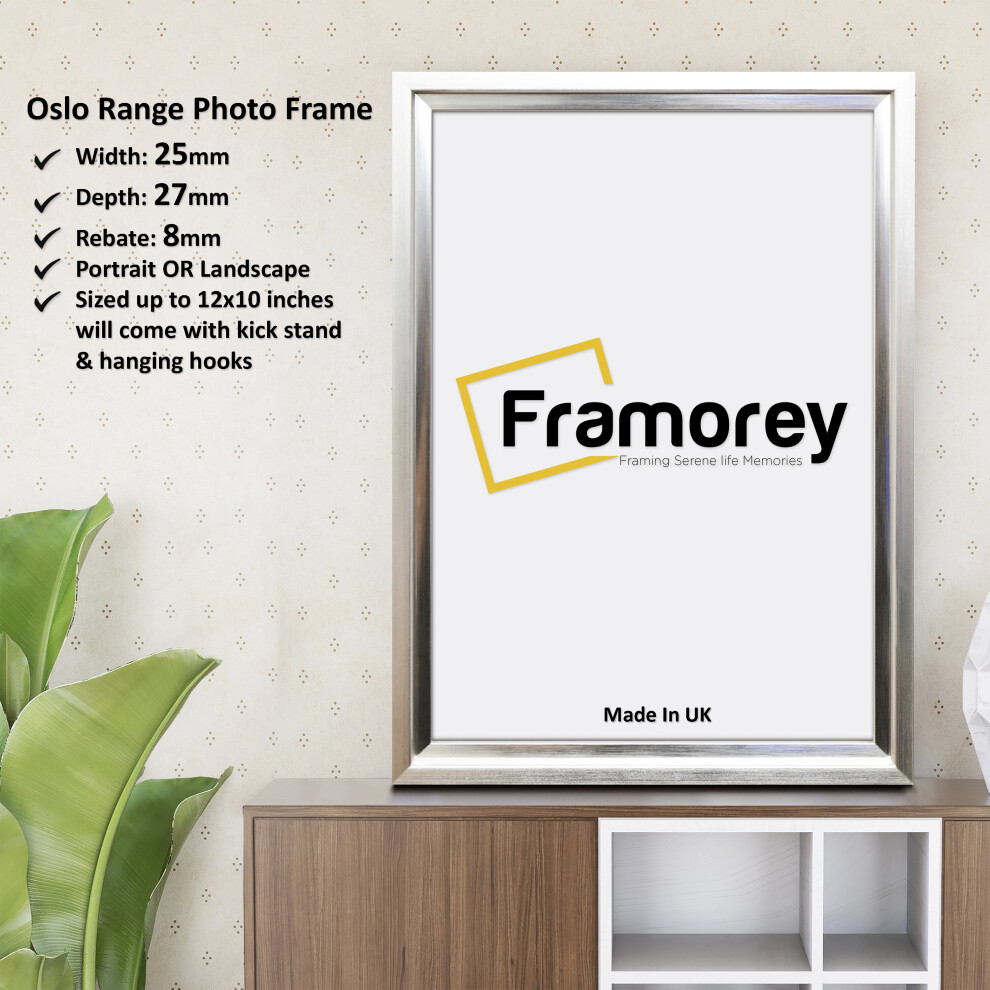 (9x7 Inch) Silver Picture Frames / Oslo Style Poster Frame / Wall Art Frame / Photo Print Frame / Best Photo Frame For Birthday Gift-image-OPC-P9G5SJ5-NEW