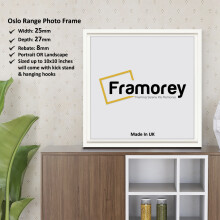 (20x20 CM) Square Size White Picture Frame / Oslo Style Photo Frame / Wall Art Picture Frame / Best Photo Frame For Birthday Gift