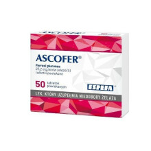 Ascofer 200 mg, 50 tabl powlekanych, 50 iron coated tablets