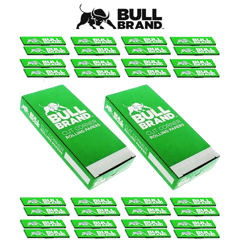 Taurus-Web-Tech Green 2500X Bull Brand Cut Corners Rolling Paper Rizla Filters Smoking